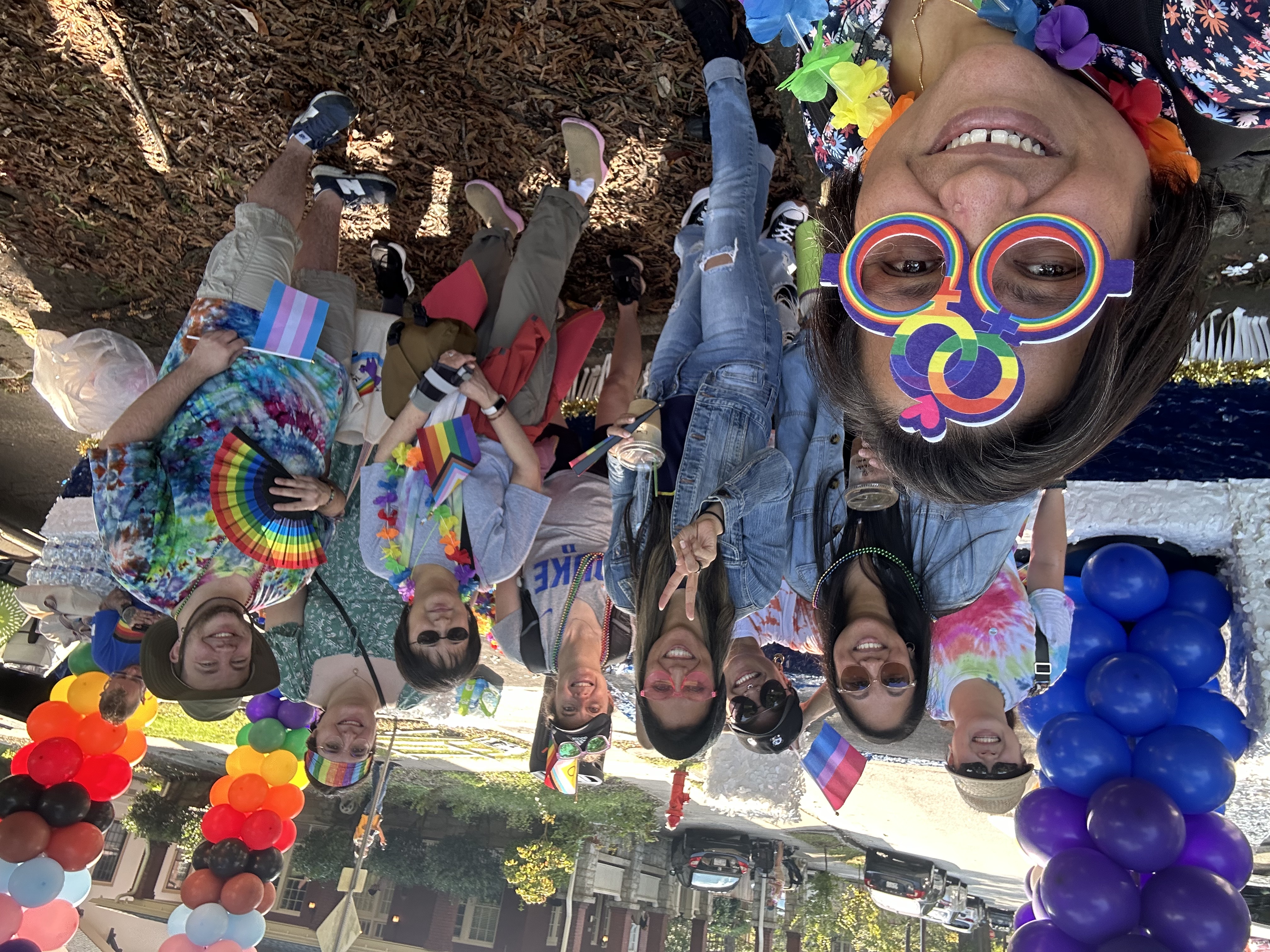 Priyamvada Acharya and Pride parade walkers selfie