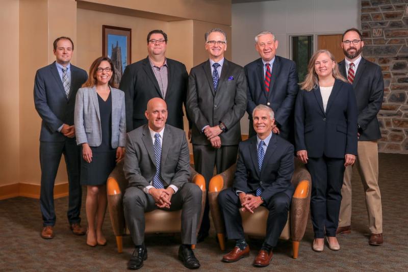 Front Row (L to R): Dr. Matthew Johnson, Dr. Emmanuel Walter | Back Row (L to R): Mr. Chris Todd, Dr. Georgia Tomaras, Dr. Gregory Sempowksi, Dr. Tony Moody, Mr. Thomas Denny, Mrs.Hilary Bouton-Verville, Dr. Nicolas Heaton