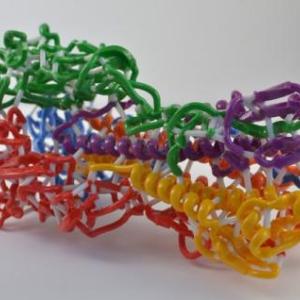 3D PRINT OF HEMAGGLUTININ (HA), ONE OF THE PROTEINS FOUND ON THE SURFACE OF INFLUENZA VIRUS THAT ENABLES THE VIRUS TO INFECT HUMAN CELLS