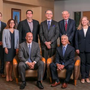 Front Row (L to R): Dr. Matthew Johnson, Dr. Emmanuel Walter | Back Row (L to R): Mr. Chris Todd, Dr. Georgia Tomaras, Dr. Gregory Sempowksi, Dr. Tony Moody, Mr. Thomas Denny, Mrs.Hilary Bouton-Verville, Dr. Nicolas Heaton